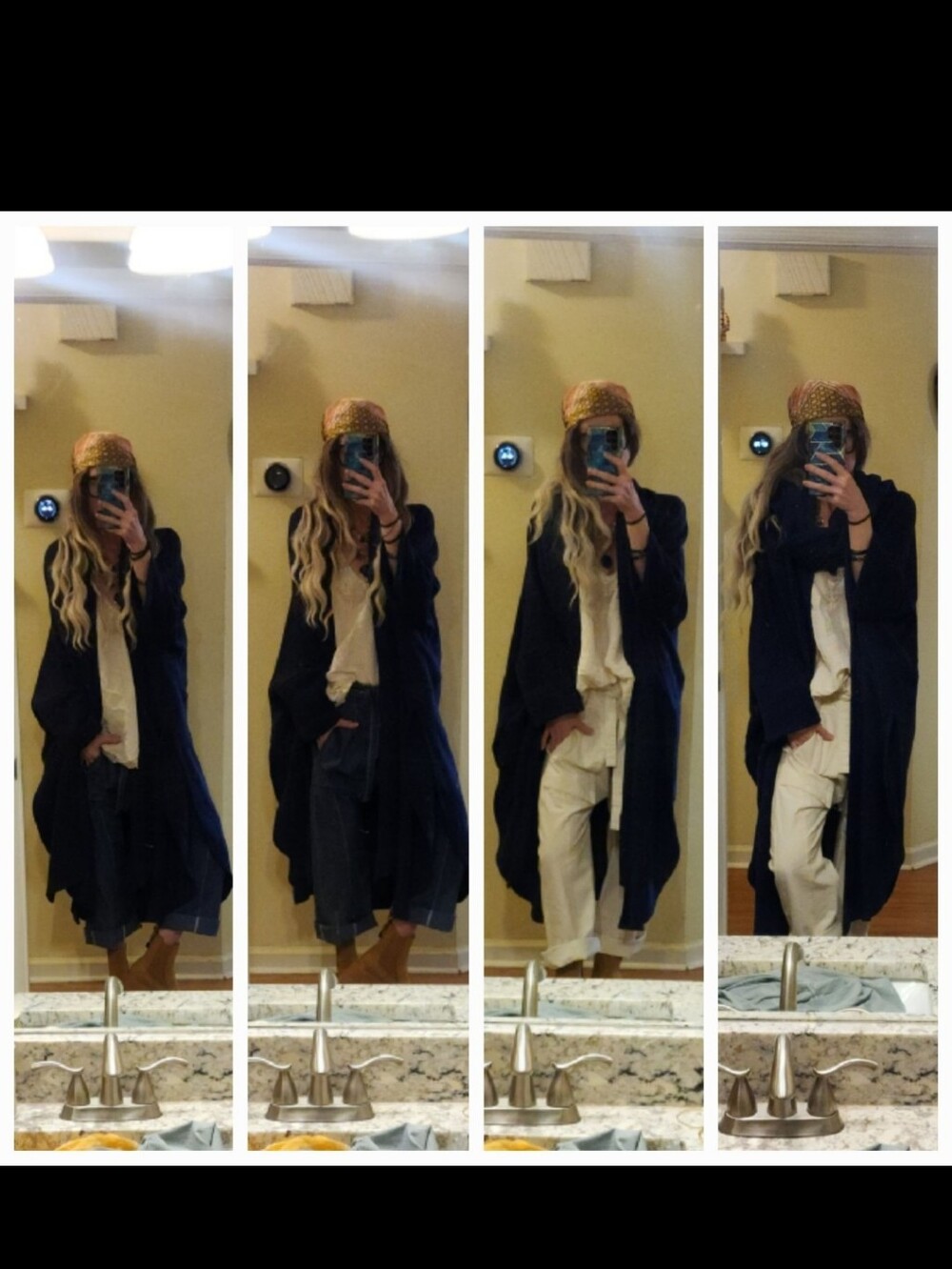 NAVY BLUE! RARE OVERSIZED Free People FP Beach In Flight Poncho